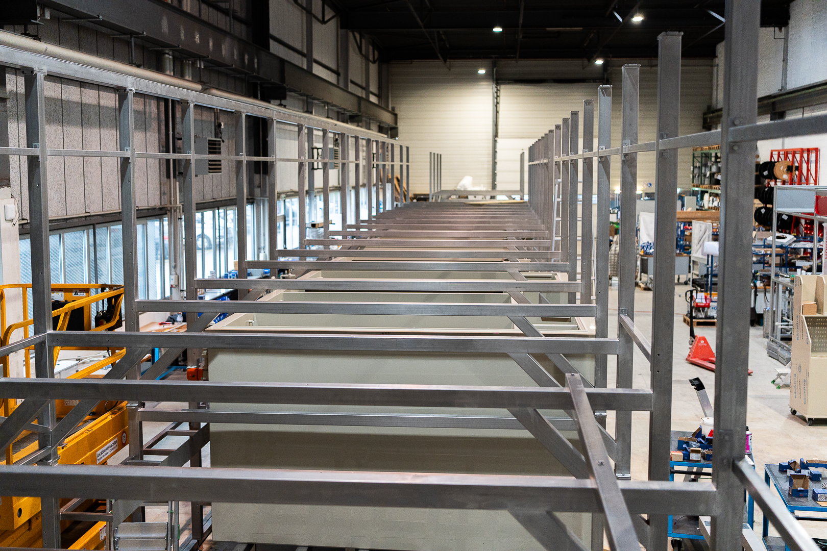 Assemblage de la ligne dans les halles d’Yvonand
